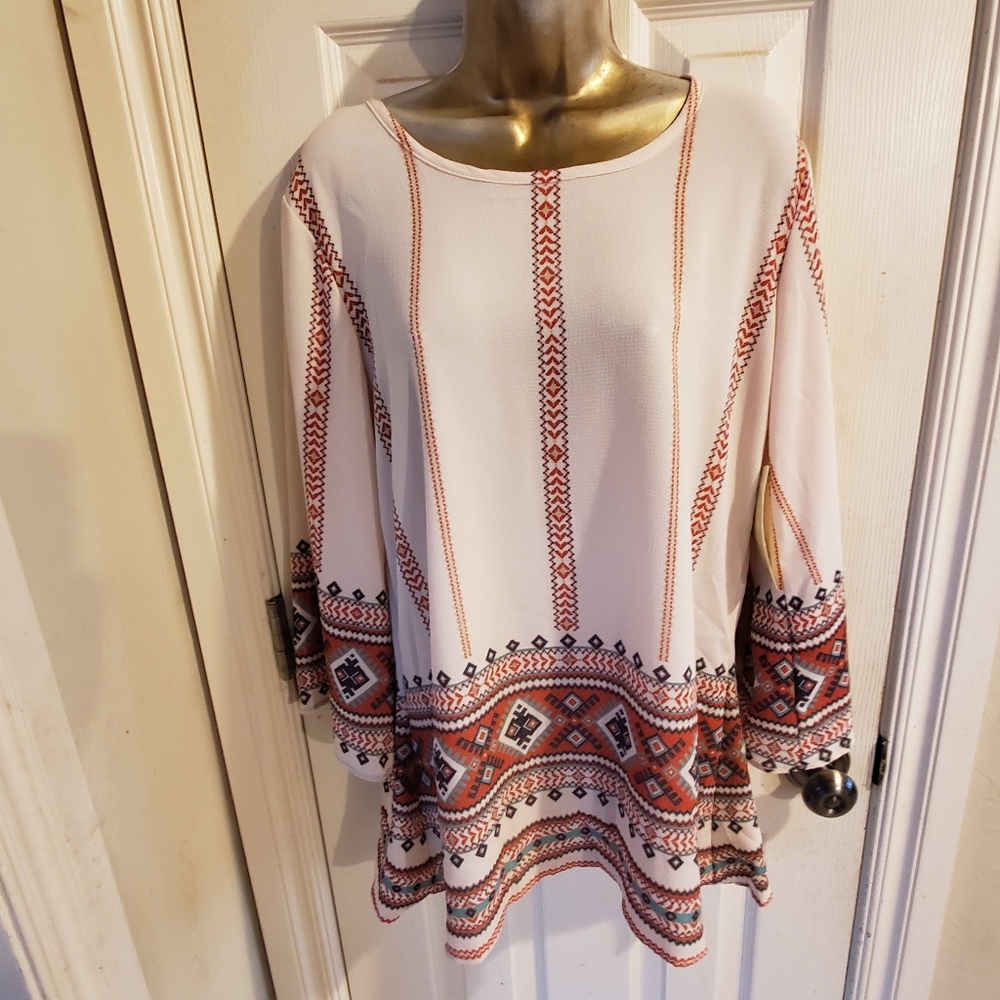 New Reba Southwest Aztec WesternTunic sz Large